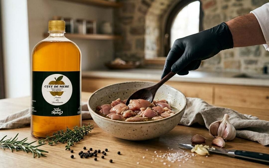 Marinadă cu oțet de mere: cum se folosește și cu ce ingrediente se combină